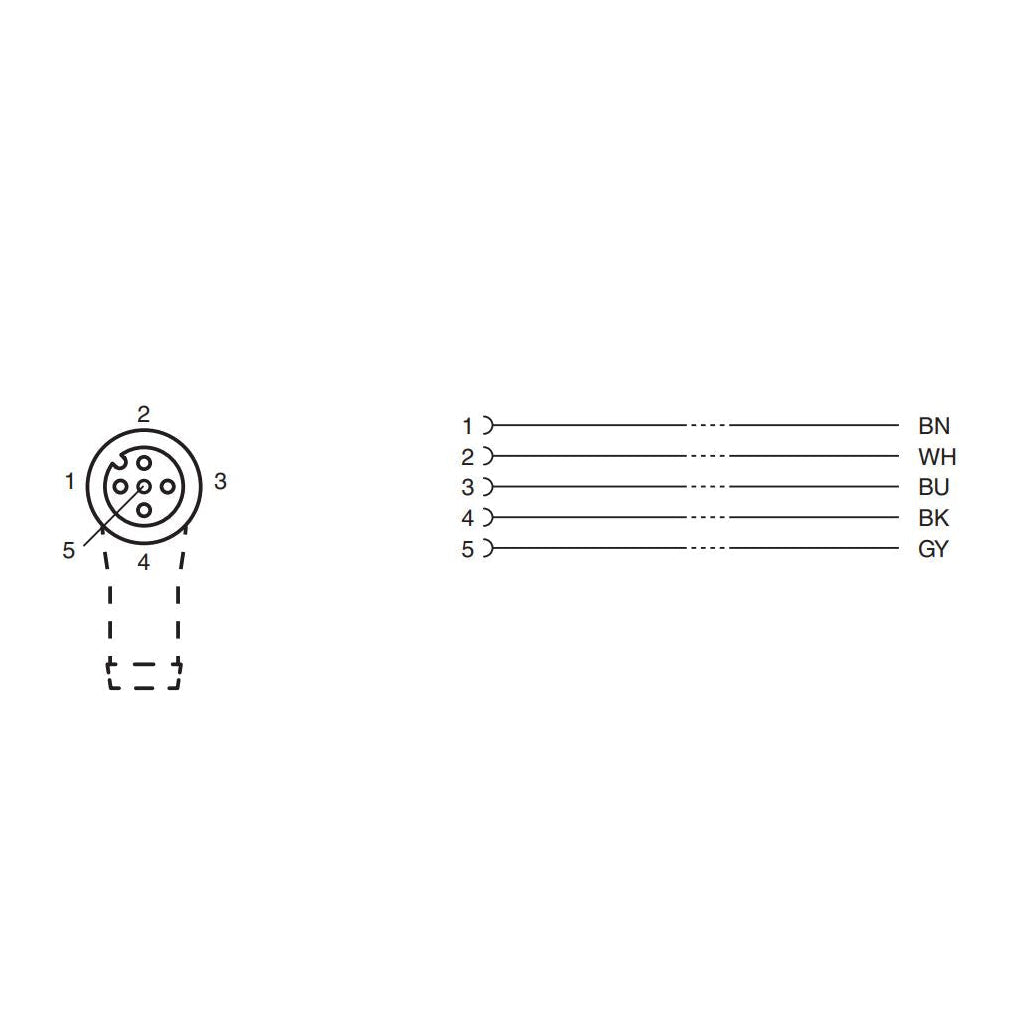 STM12F5PUR R5-PF021241 - Single-Ended Cordsets - M12 5pin Female, angled