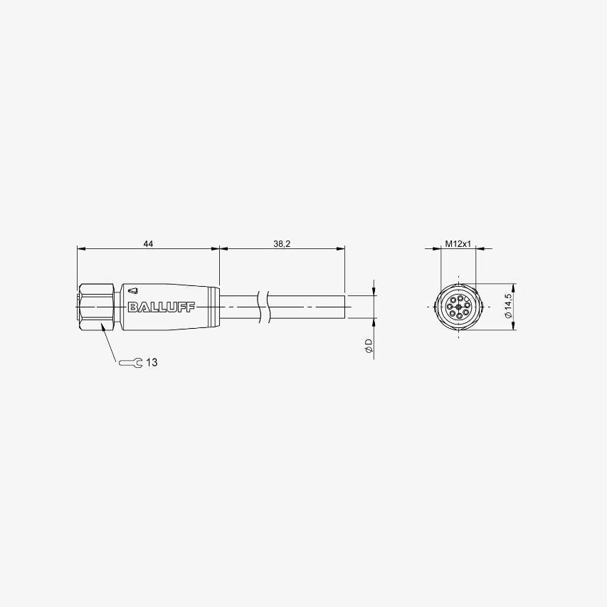 Balluff BCC0H3K - Single-Ended Cordsets