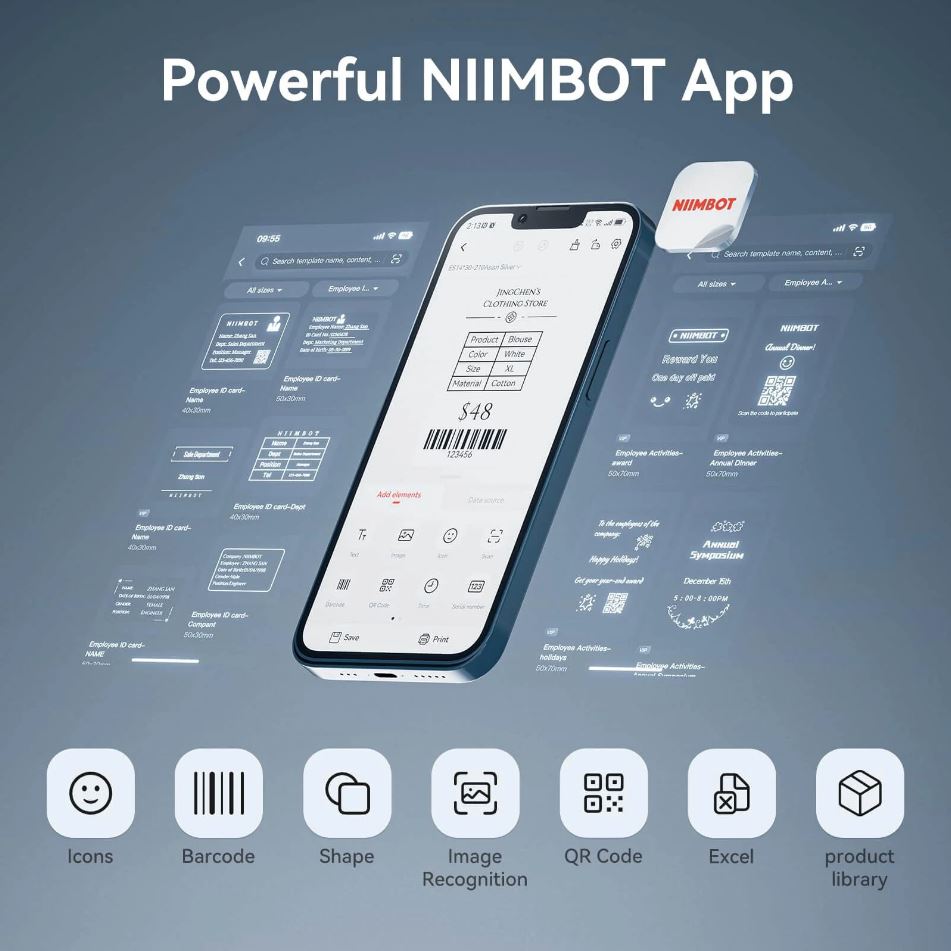 NIIMBOT K3 Label Maker - 80mm 3inch USB Wifi Bluetooth Thermal Label Maker