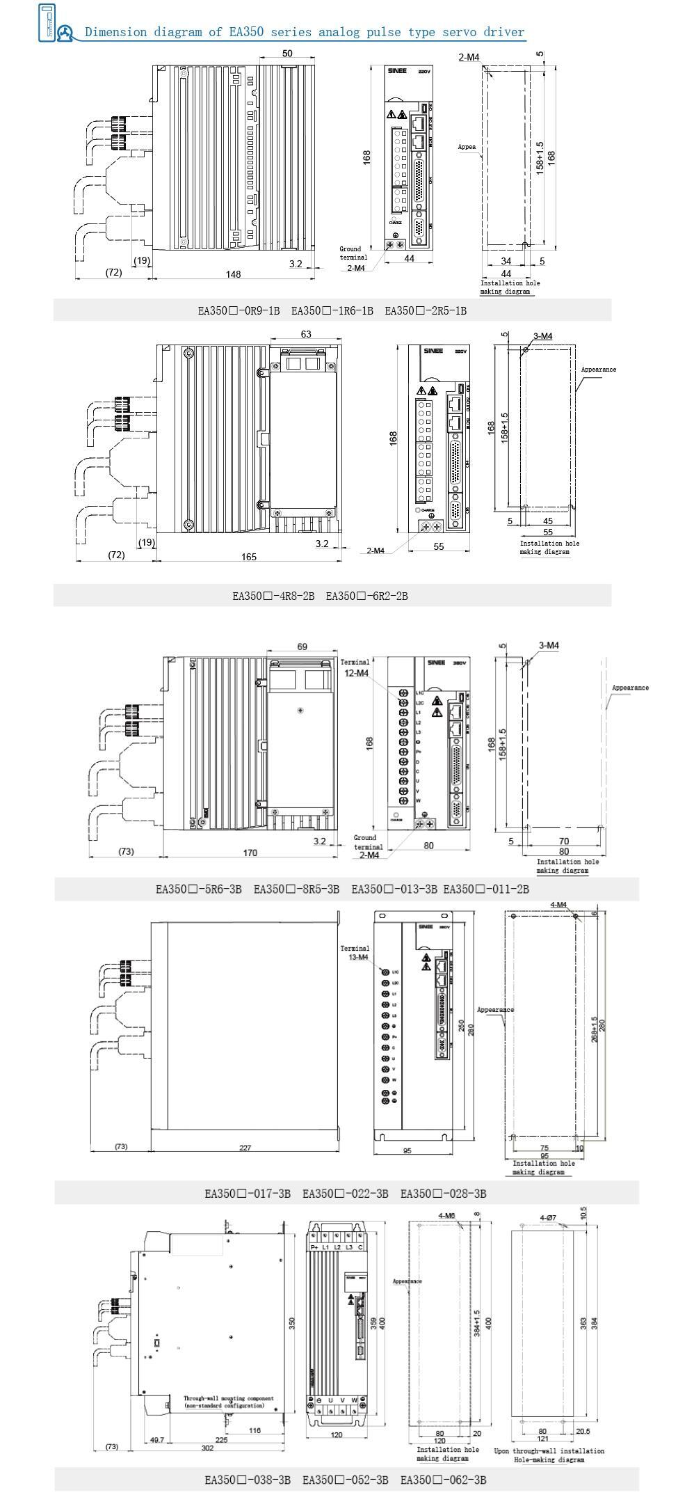 EA350-1R6-1B - Servo Drive 0.2 kW - SINEE