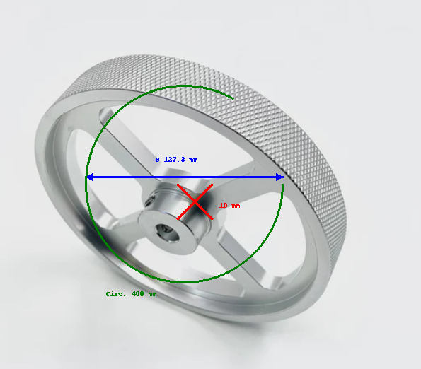 STL4WHEEL - Encoder Wheel - Large ALU - Circumference of 400mm