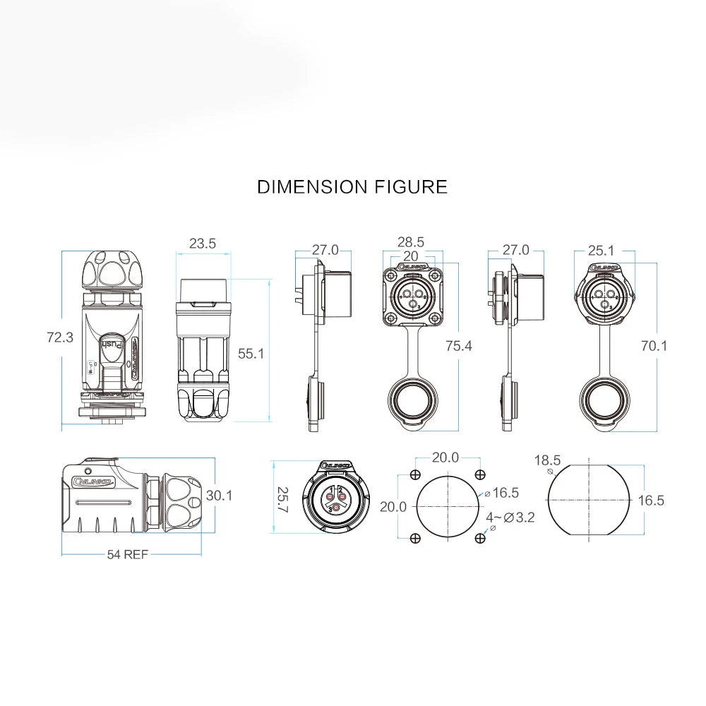 ST LP16-8M-IP68 - Industrial Waterproof Connector - CNLINKO