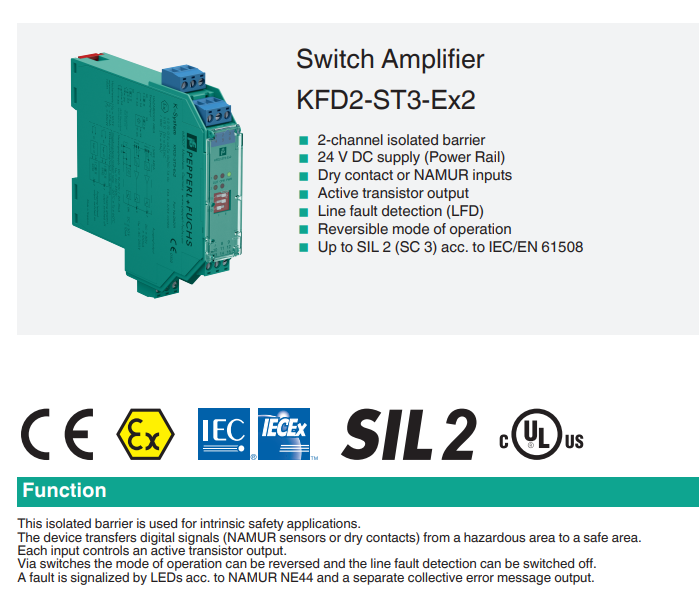 KFD2-ST3-Ex2 - PF   262111 Switch Amplifier