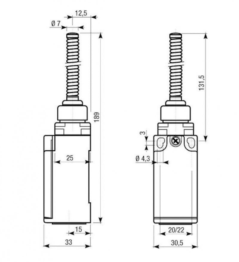 ST Limit Switch E100.00.LI - LIMIT SWITCH WITH SPRING ROD