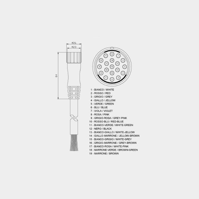 STM23F19PVC S10 - Single-Ended Cordsets - M23 19pin straight 10 m cable