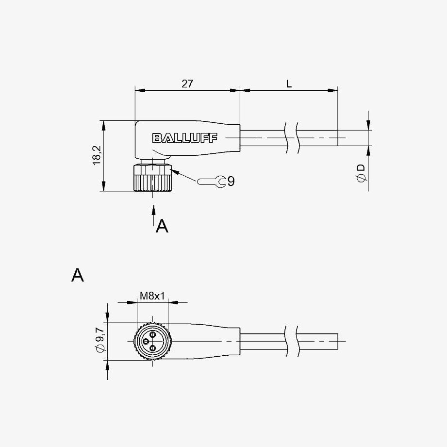 Balluff BCC02P7 - Single-Ended Cordsets