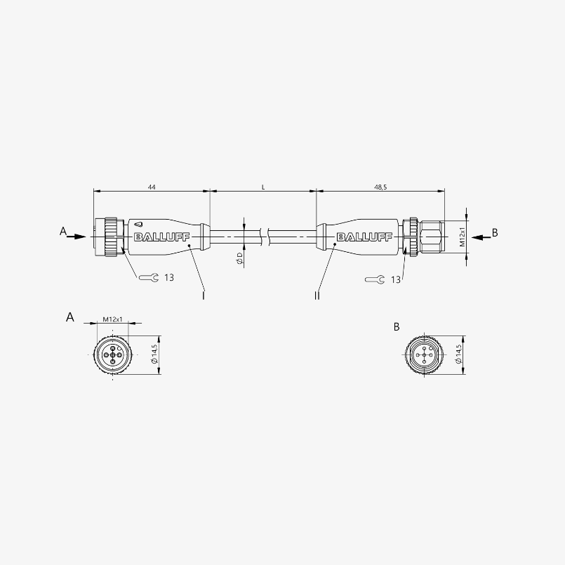 STM12MM12F5 S3 - Double-Ended Cordsets