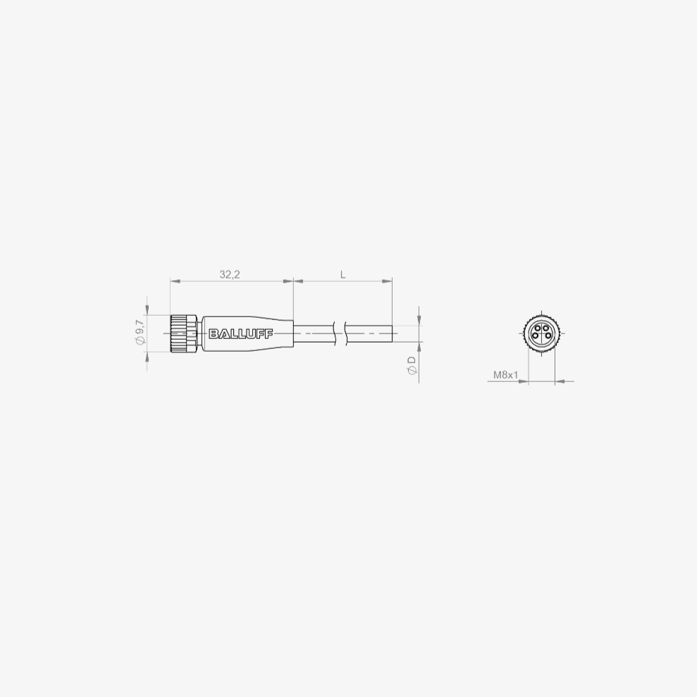 STM8F4PVC S10 - Single-Ended Cordsets