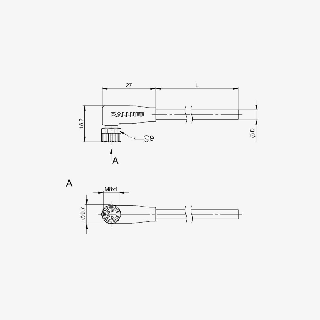 STM8F4PVC R10 - Single-Ended Cordsets