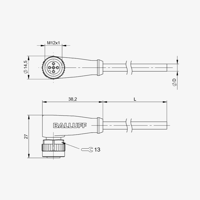 STM12F5PUR R5 - Single-Ended Cordsets